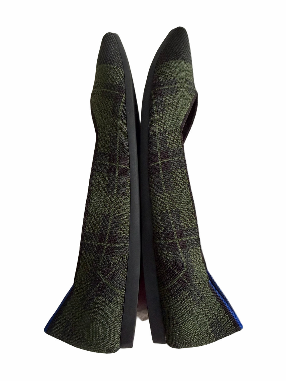 ROTHYS The Point Racer Green Check Plaid Tartan Slip Ons Retired Size 10 EUC - Picture 11 of 14